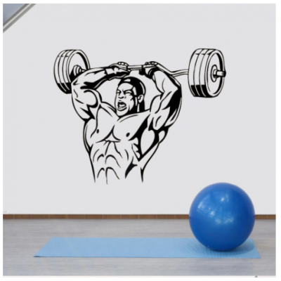  Ağırlık Kaldırma Vücut Geliştirme Yazısı Spor Salonu Duvar Stickerı