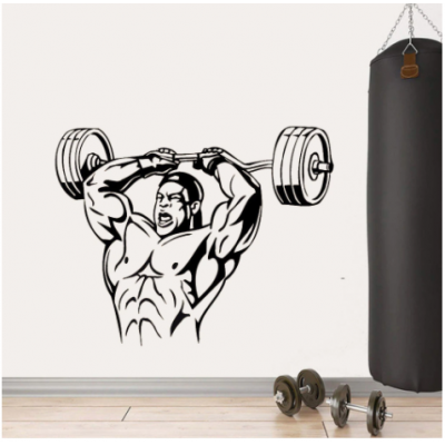  Ağırlık Kaldırma Vücut Geliştirme Yazısı Spor Salonu Duvar Stickerı