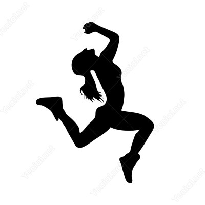 Spor Yapan Kadın Sticker  Yapıştırma