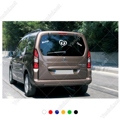 Kalp-Ayak İzleri ve Kişiye Özel 2 Adet İsim Sticker