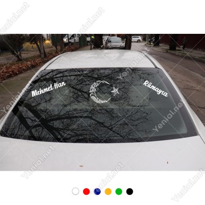 Türkiye Cumhurriyeti Atatürk ve Kişiye Özel 2 Adet Yazı Araç Stickerları