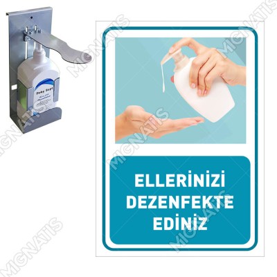 Ellerinizi Dezenfekte Ediniz Görselli Afiş Sticker Folyo Yapıştırma