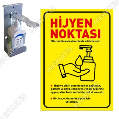 Hijyen Noktası Sarı Zeminli Afiş Sticker Yapıştırma