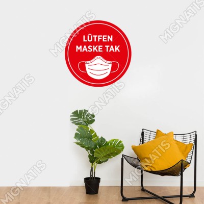 Maske Tak Sticker Afiş Duvar İçin