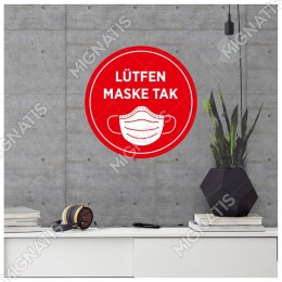 Maske Tak Sticker Afiş Duvar İçin