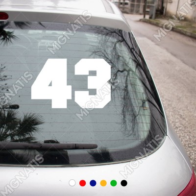 43 Numaralı Sayı Bold Rakam Etiket Sticker Yapıştırma