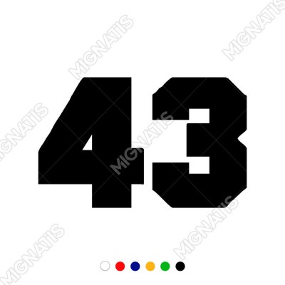 43 Numaralı Sayı Bold Rakam Etiket Sticker Yapıştırma 43 Numaralı Sayı Bold Rakam Etiket Sticker Yapıştırma