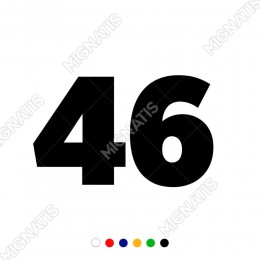 46 Numaralı Sayı Bold Rakam Etiket Sticker Yapıştırma