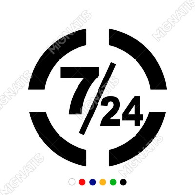 7-24 Açık Yazısı Sticker Yapıştırması 7-24 Açık Yazısı Sticker Yapıştırması