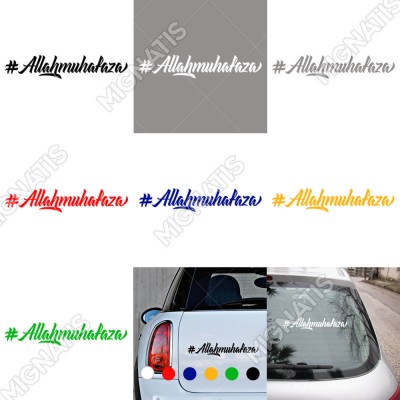 Allahmuhafaza Yazısı Araç ve Duvar İçin Sticker Yapıştırma