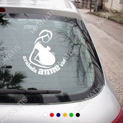 Arabada Anne Var Kız-Erkek Modifiye Araba Sticker