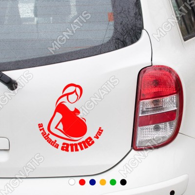 Arabada Anne Var Kız-Erkek Modifiye Araba Sticker