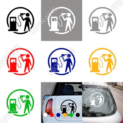 Benzin Pompası İle İntihar Eden Sticker Yapıştırma