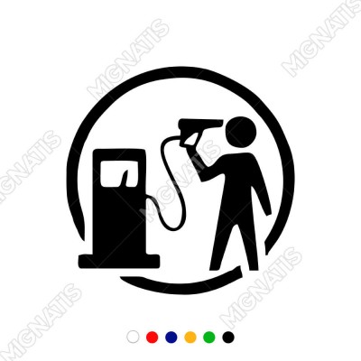 Benzin Pompası İle İntihar Eden Sticker Yapıştırma