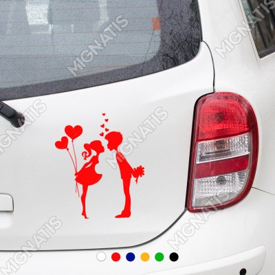 Birbirine Süpriz Yapan Sevgililer Sticker Yapıştırma