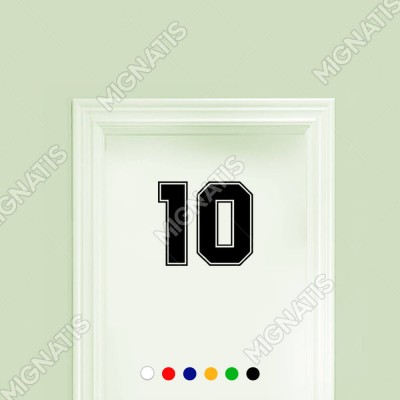 Dış Kontürlü 10 Numara Sayısı Sticker Yapıştırma