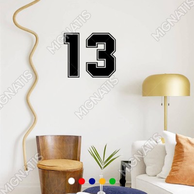 Dış Kontürlü 13 Numara Sayısı Sticker Yapıştırma