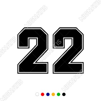 Dış Kontürlü 22 Numara Sayısı Sticker Yapıştırma