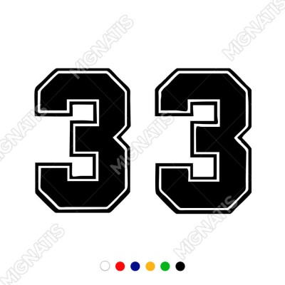 Dış Kontürlü 33 Numara Sayısı Sticker Yapıştırma