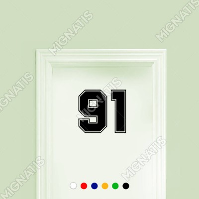 Dış Kontürlü 91 Numara Sayısı Sticker Yapıştırma