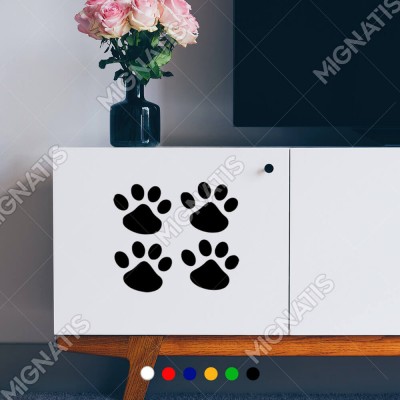 Dört Adet Kedi Patisi Sticker Yapıştırma Yapıştırma