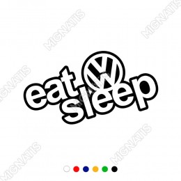 Eat Sleep Yazısı ve Wosvagen Logosu Sticker Yapıştırma