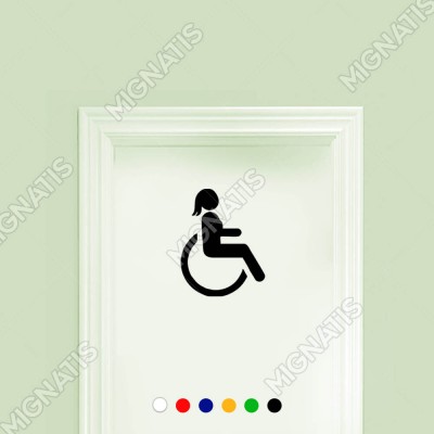 Engeli Arabası ve Engelli Kadın Araç İşareti Sticker