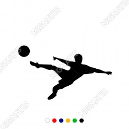 Havada Vole Vuran Futbolcu Sticker Yapıştırma