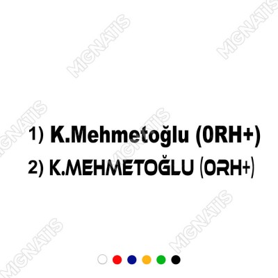 Motor ve Araç İçin Olmazsa Olmaz Seçenekli Kan Grubu Sticker