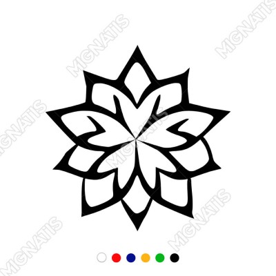 On Yapraklı Mandala Deseni Sticker