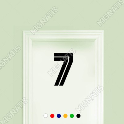 Ortasında Çizgi Olan 7 Numara Sayısı Etiket Sticker Yapıştırma