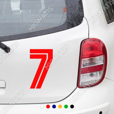 Ortasında Çizgi Olan 7 Numara Sayısı Etiket Sticker Yapıştırma