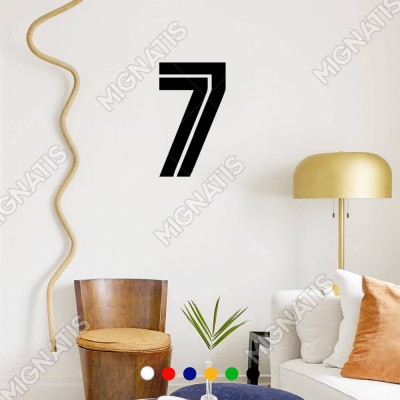 Ortasında Çizgi Olan 7 Numara Sayısı Etiket Sticker Yapıştırma