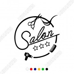 Saloon El Yazısı ve Makas Fön Makinesi Sticker Yapıştırma