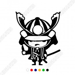 Sıkılmış Cute Samurai Sticker Yapıştırma