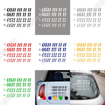 Telefon Numarası Özel Sticker Araç Araba Motor Sticker 2 Adet