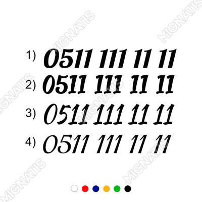 Telefon Numarası Özel Sticker Araç Araba Motor Sticker 2 Adet