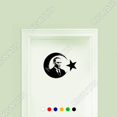Türkiye Ay Yıldız ve Atatürk Etiket Sticker Yapıştırma