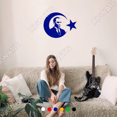 Türkiye Ay Yıldız ve Atatürk Etiket Sticker Yapıştırma