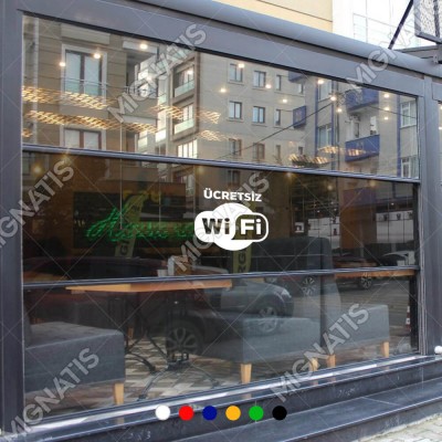 Ücretsiz Wifi Logo Sticker Duvar Cam Araç Sticker Yapıştırma