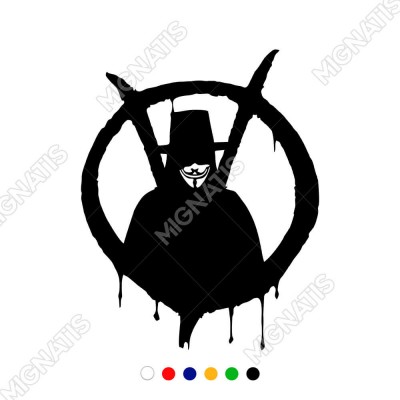 V For Vendetta Sticker Yapıştırması