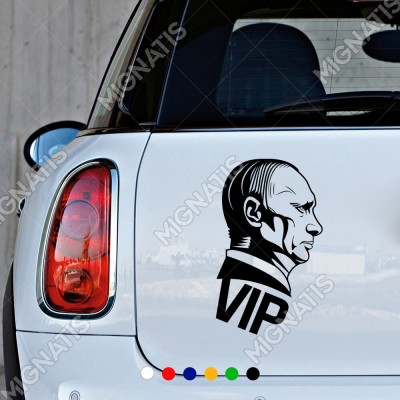 Yan Görünümlü Vip Yazılı Putin Sticker Yapıştırma