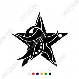 Yıldızın İçerisinde Şekil Olan Araç ve Duvar İçin Sticker