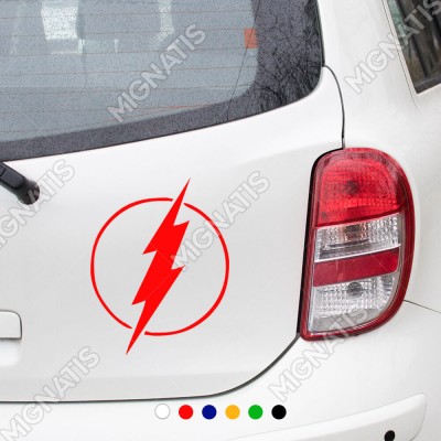Yuvarlak İçinde Flash Şimşek İşareti Sticker