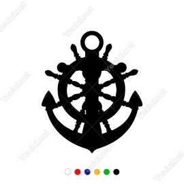 Deniz Gemi Dümeni ve Deniz Çapası Sticker