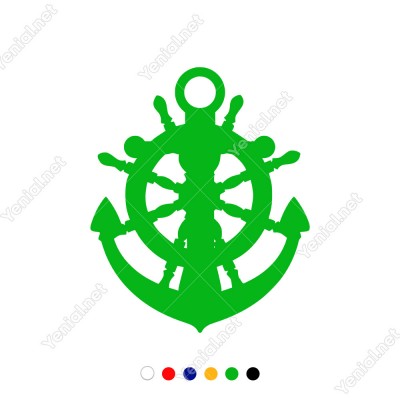 Deniz Gemi Dümeni ve Deniz Çapası Sticker