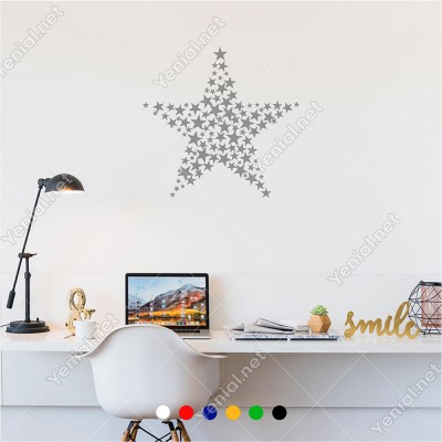 Küçüklü Büyüklü Oluşturulmuş Yıldız Şekli 60x60 cm Duvar Sticker