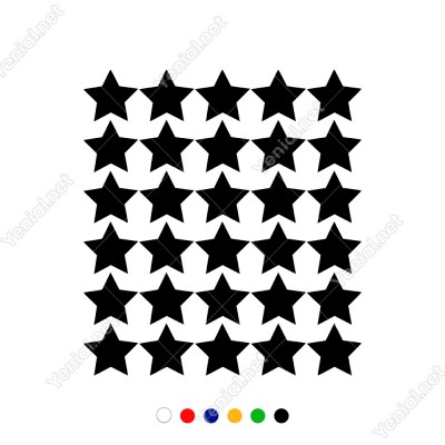 Toplu Halde Oluşturulmuş 30 adet Yıldız Sticker