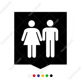 Wc Lavoba Bay Bayan Basit İkon Simge Sticker