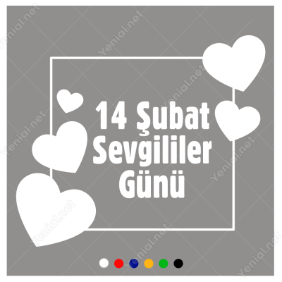 14 şubat Sevgililer Günü Çok Kalpli Sticker